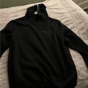 black white fox hoodie- small/medium